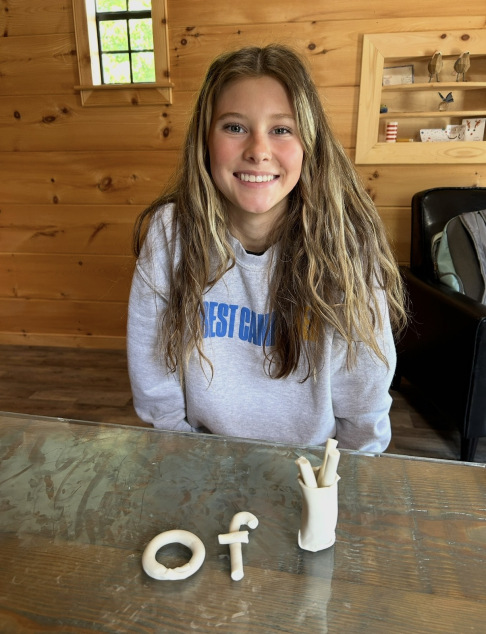 Student participating in a hands-on dyslexia learning activity